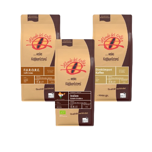 Mondo del Caffè Kaffees Probierset 3x350g Ganze Bohne Gemahlen