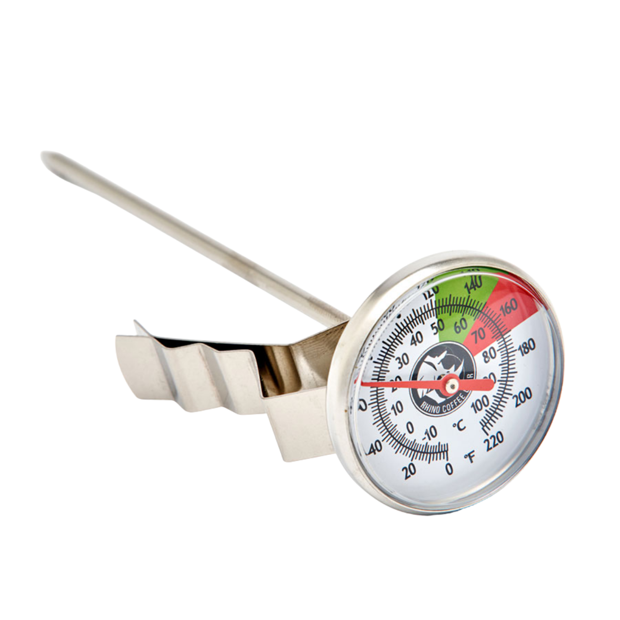 Rhino Coffee Gear Milchthermometer Edelstahl 13 cm mit Clip
