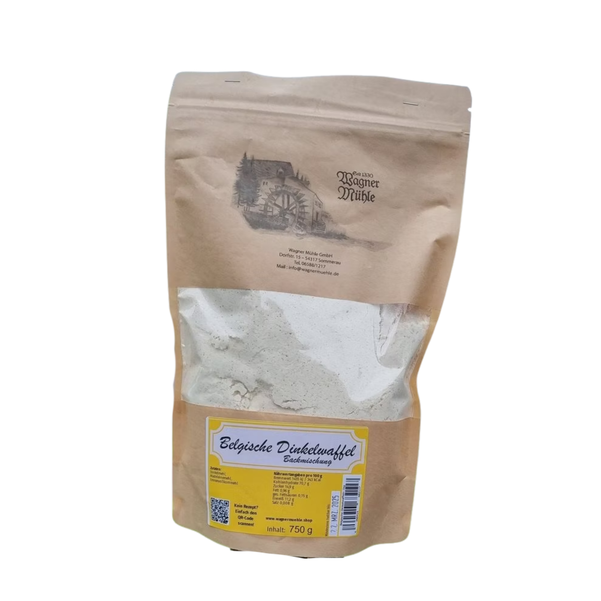 Wagner Mühle Belgische Dinkelwaffeln Backmischung 750g