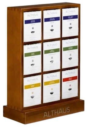 Althaus Pyra Pack Teedisplay Holz 9 Fächer