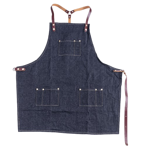 Mondo del Caffè Barista Buddy Schürze Jeans Leder 73x59