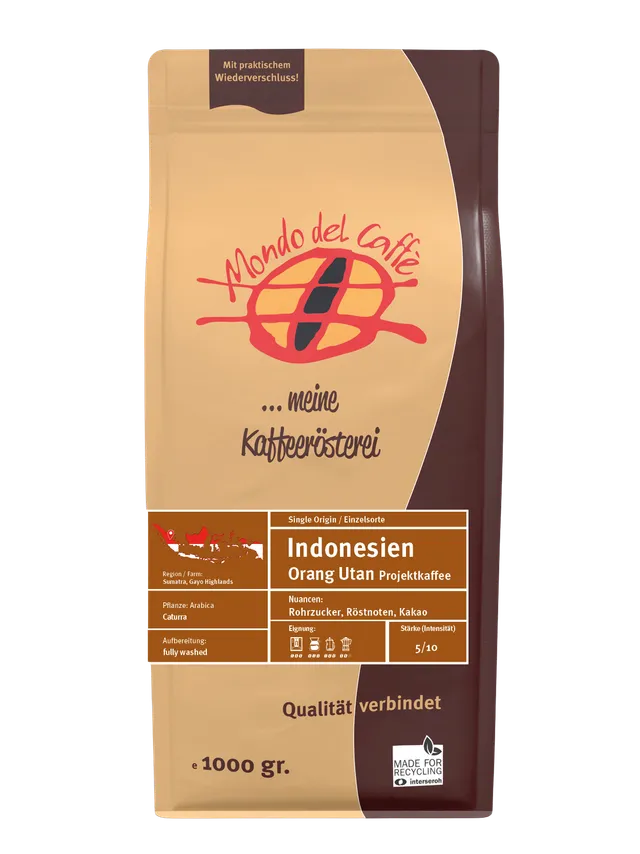 Mondo del Caffè Indonesien Kaffee ganze Bohne 1 kg