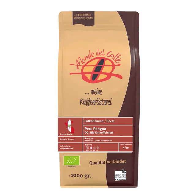 Mondo del Caffè Peru Pangoa Kaffee entkoffeiniert 350 g