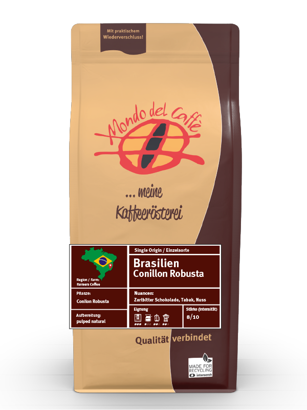 Mondo del Caffè Brasilien Kaffee 1kg ganze Bohnen Robusta