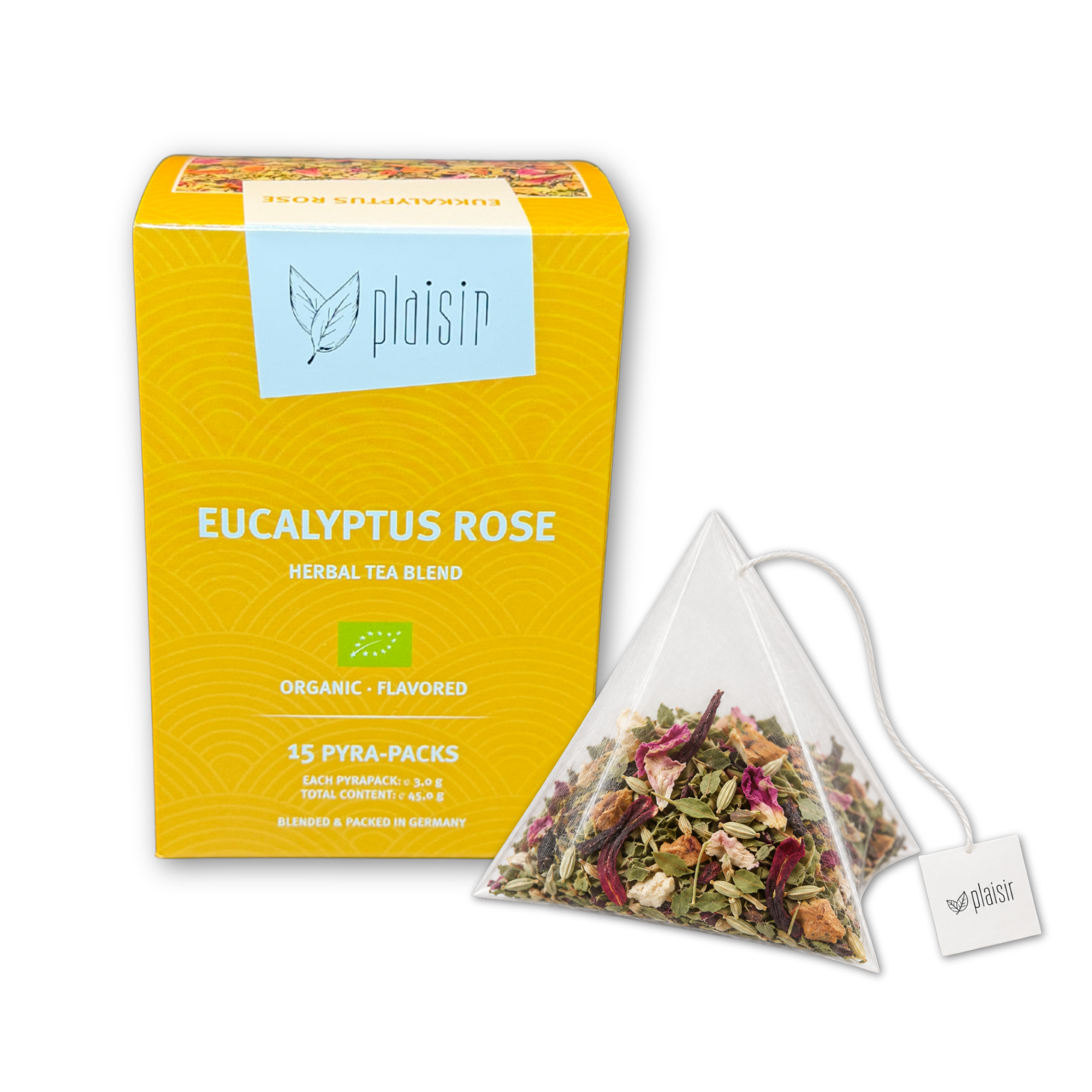 Plaisir Bio Eukalyptus Rose Tee Pyra Pack koffeinfrei