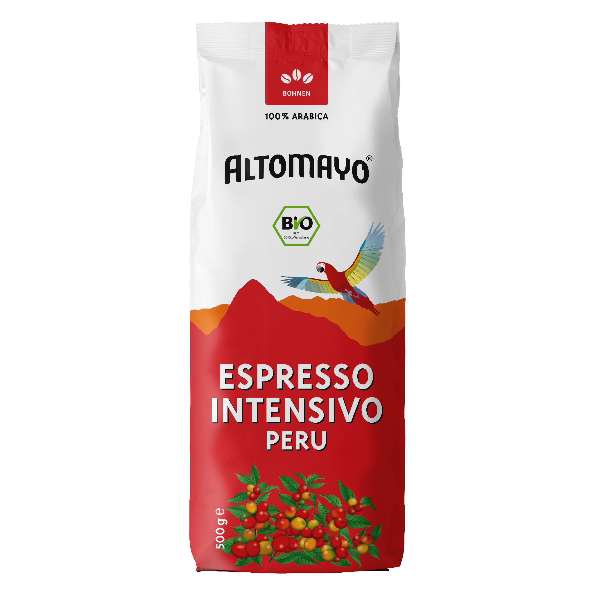 Altomayo Bio-Espresso Intensivo Peru Bohnen 500 g intensiv