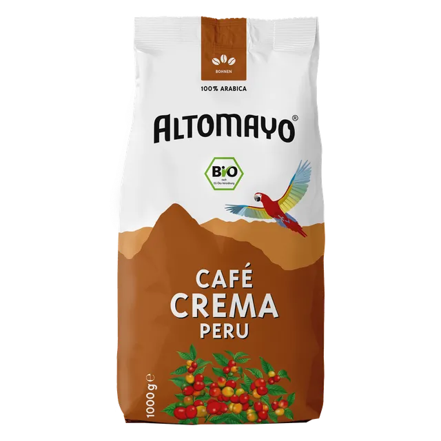 Altomayo Bio-Kaffee Café Crema Bohnen 1000 g mild