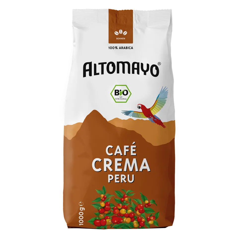 Altomayo Bio-Kaffee Café Crema Bohnen 1000 g mild