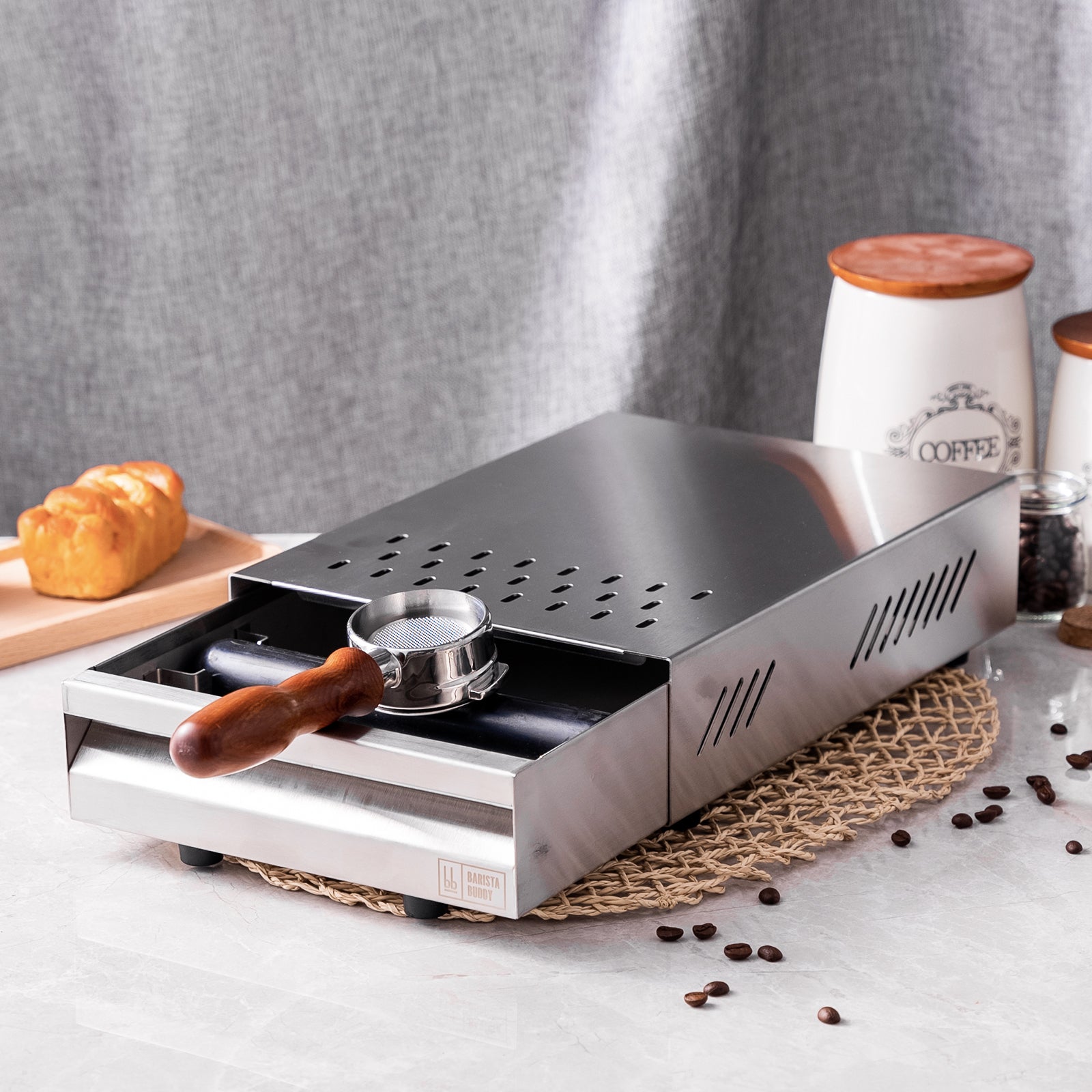 Barista Buddy Sudschublade Knockbox Edelstahl 35 cm