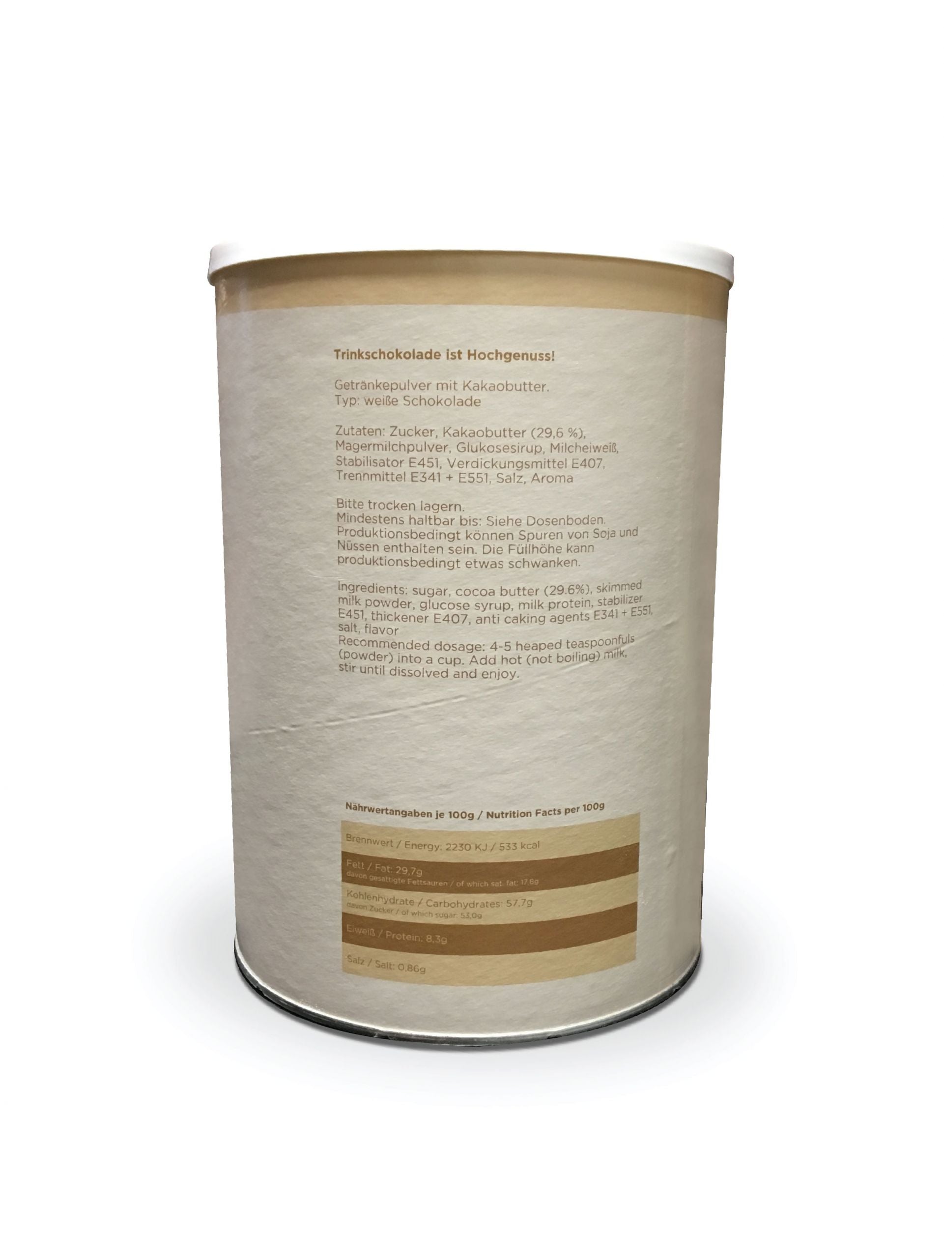 Plaisir weiße Trinkschokolade Pulver 350 g