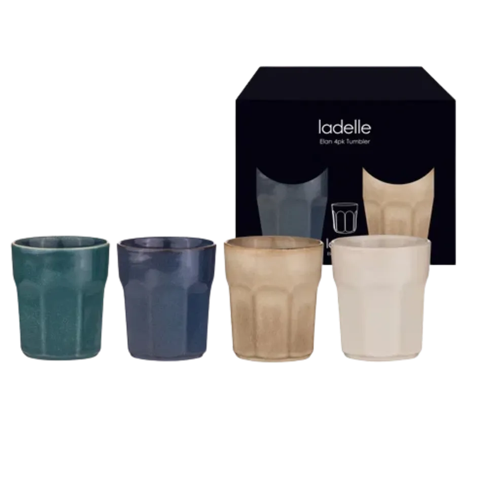 Steingutbecher ELAN Kaffeebecher 4er-Set Tumbler