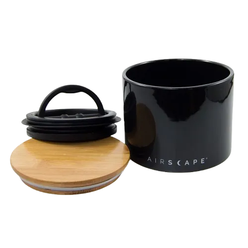 Airscape Keramik Vakuumdose Kaffeeddose Schwarz 300 g