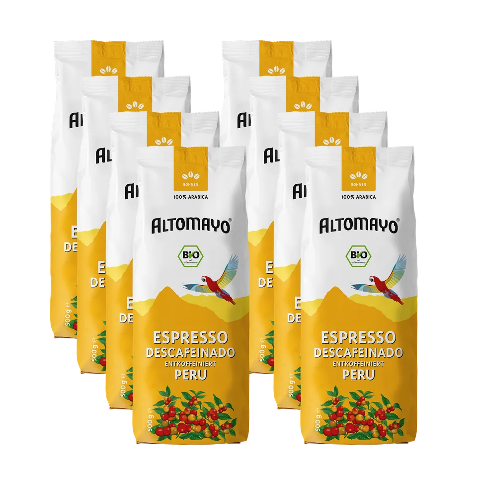 Altomayo Bio-Entkoffeiniert Descafeinado Bohnen 10x500 g