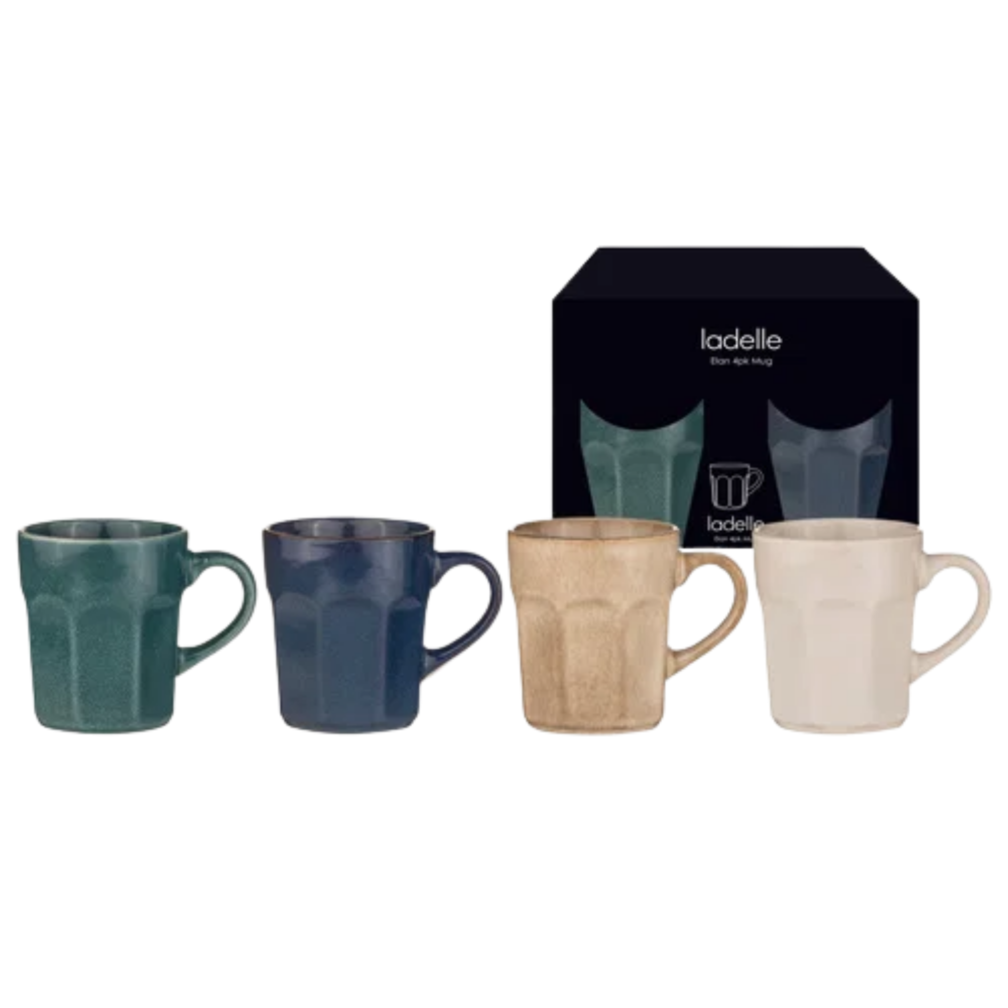 Ladelle Elan Henkelbecher Steingut 4er-Set Cappuccino