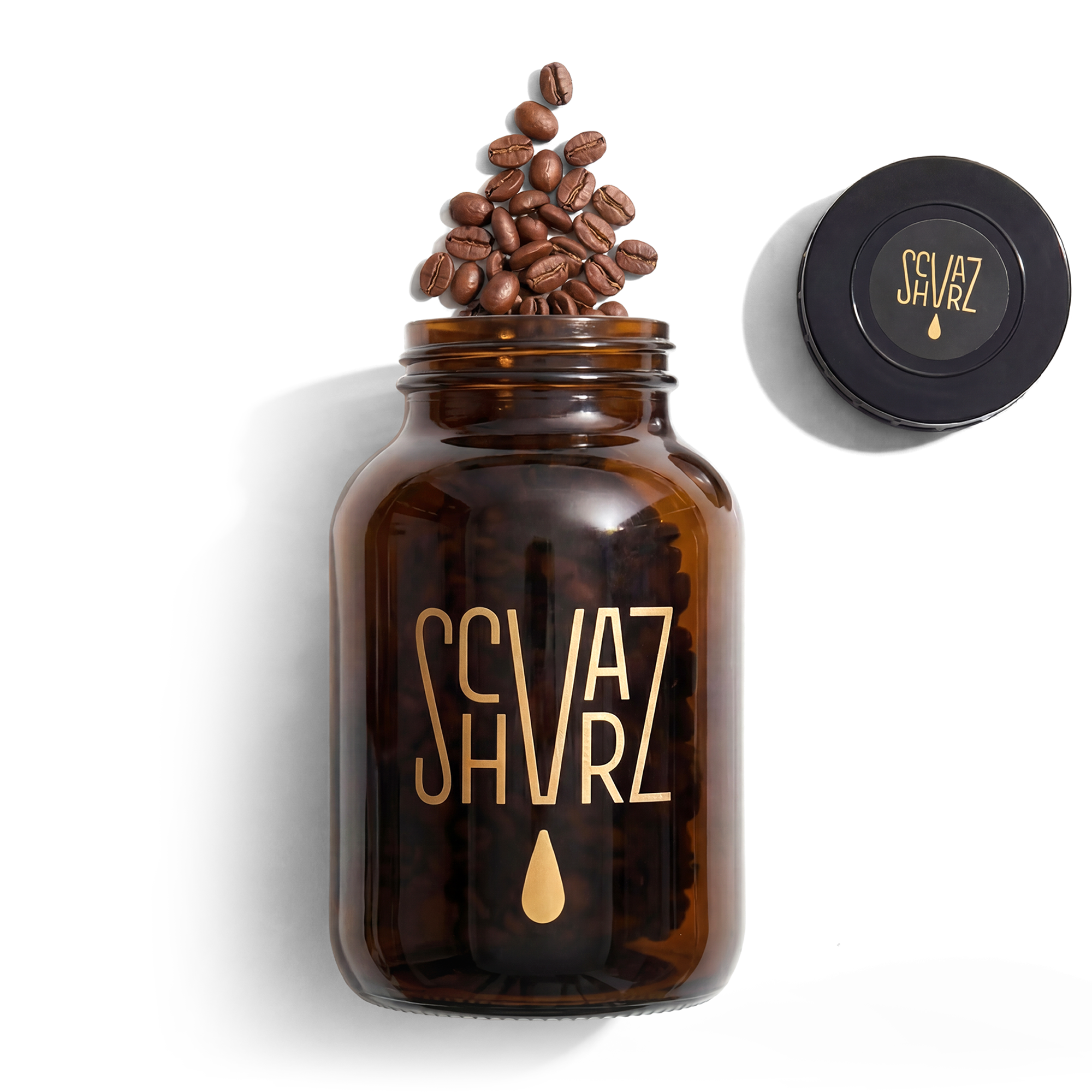 Schvarz Apotheker-Glas Kaffeeglas 1000 ml Aufbewahrung