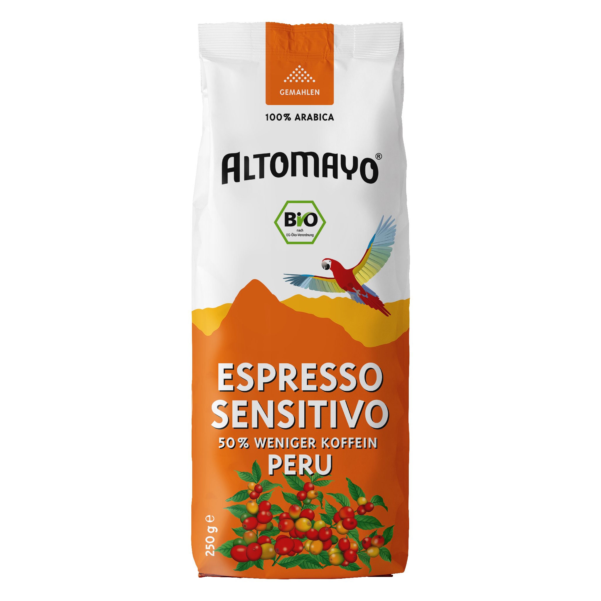 Altomayo Bio-Entkoffeiniert Sensitivo Espresso gemahlen 250 g