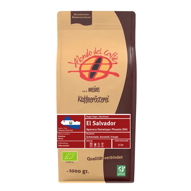 Mondo del Caffè El Salvador Kaffee 1kg ganze Bohne
