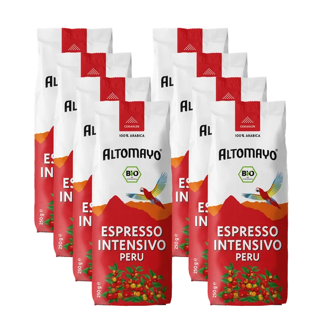 Altomayo Bio-Espresso Intensivo Peru gemahlen 8 x 250 g intensiv