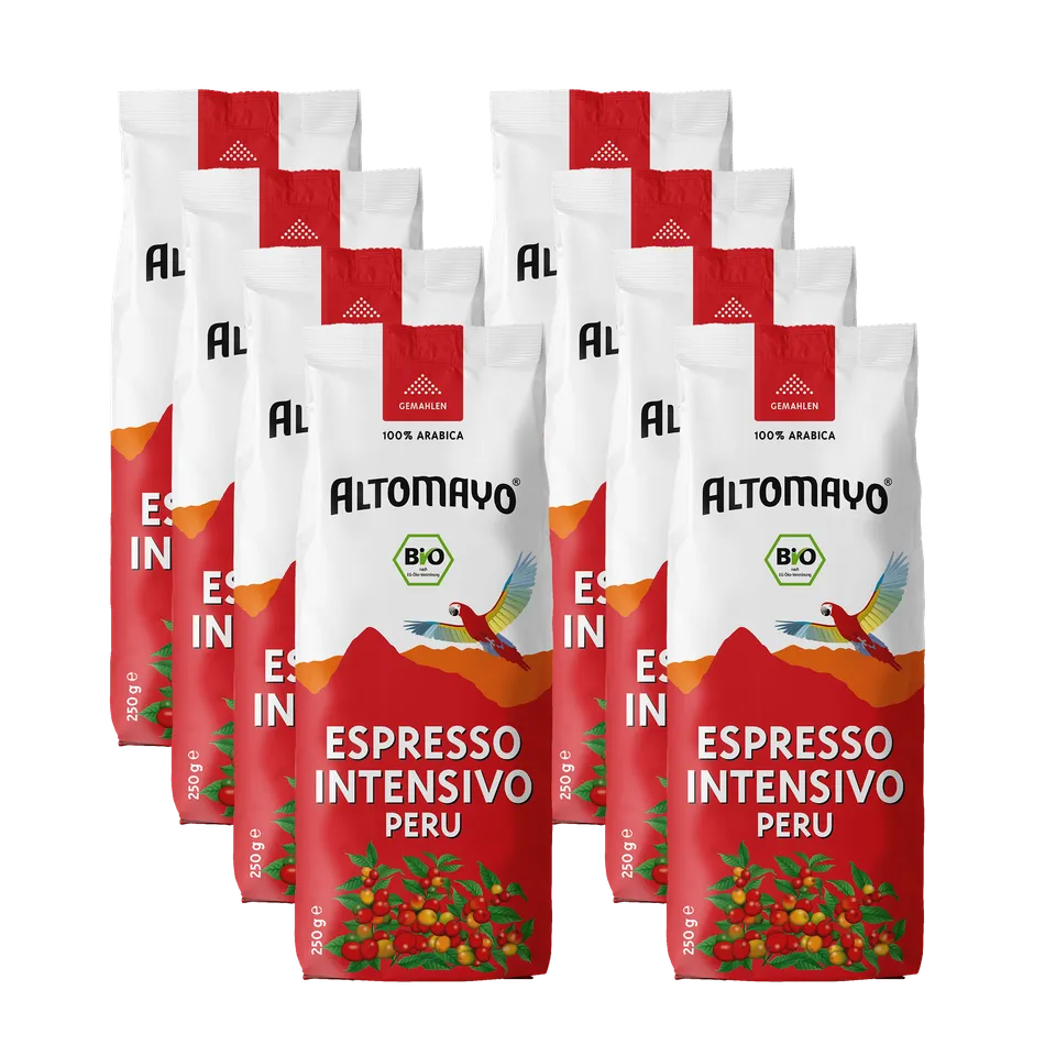Altomayo Bio-Espresso Intensivo Peru gemahlen 8 x 250 g intensiv