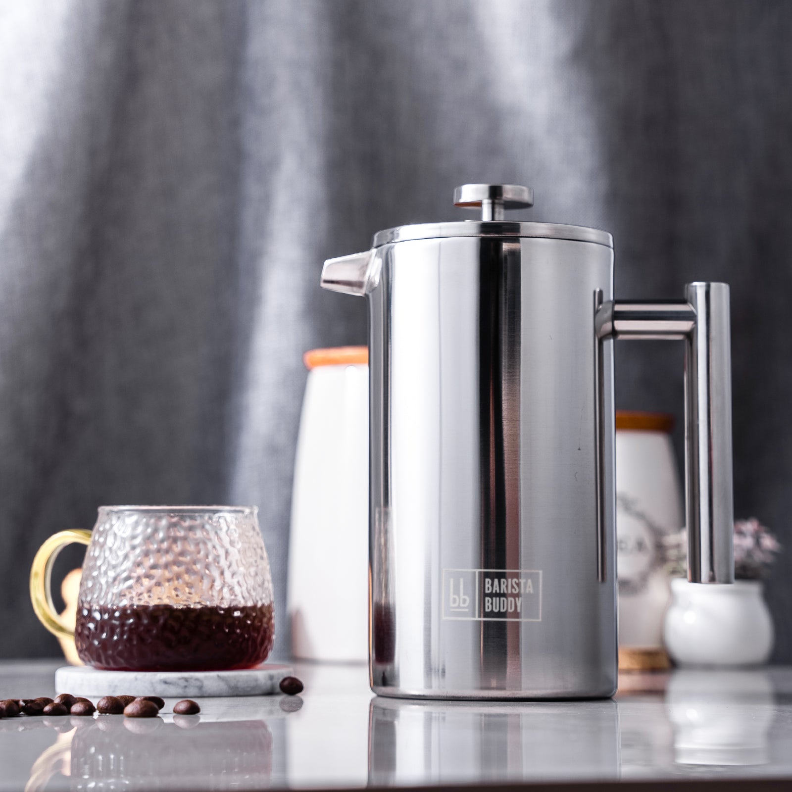 Mondo del Caffè Barista Buddy Frenchpress Edelstahl 350 ml Stempelkanne