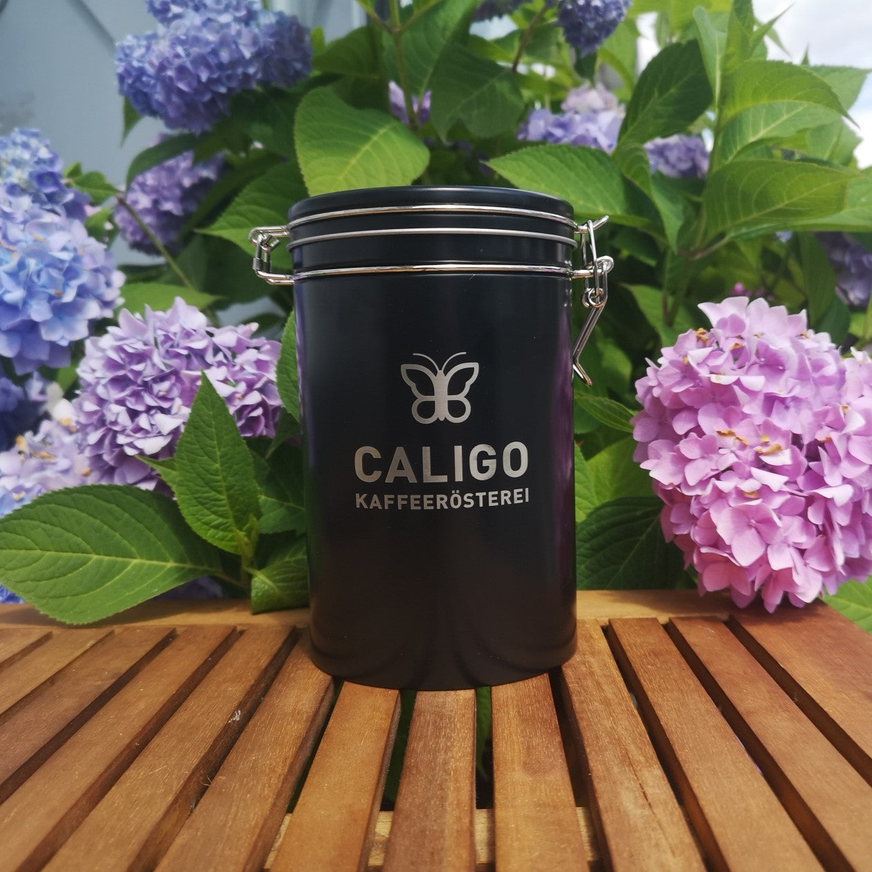 Caligo Kaffeedose 500g schwarz aromadicht 1300ml Dose