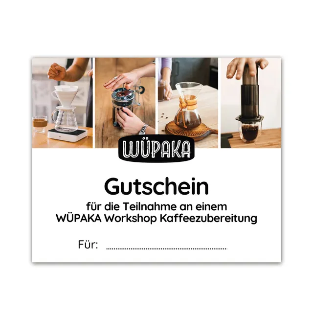 WÜPAKA Geschenkgutschein Workshop Kaffeezubereitung