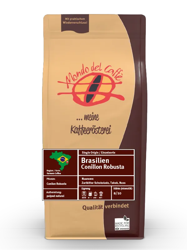 Mondo del Caffè Brasilien Kaffee 1kg ganze Bohnen Robusta