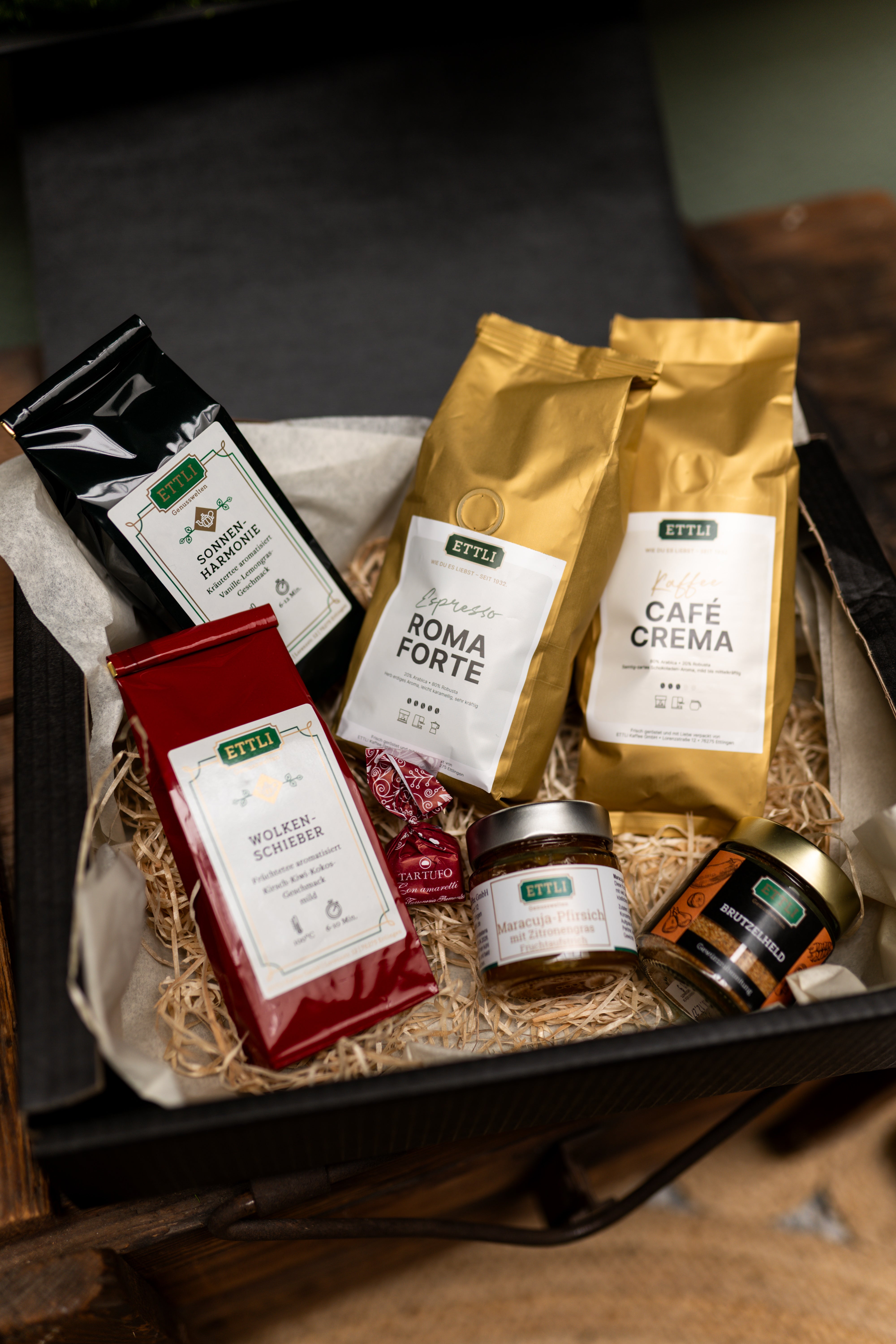 ETTLI Große Vielfalt Kaffee-Set Bohnen gemahlen Süßes