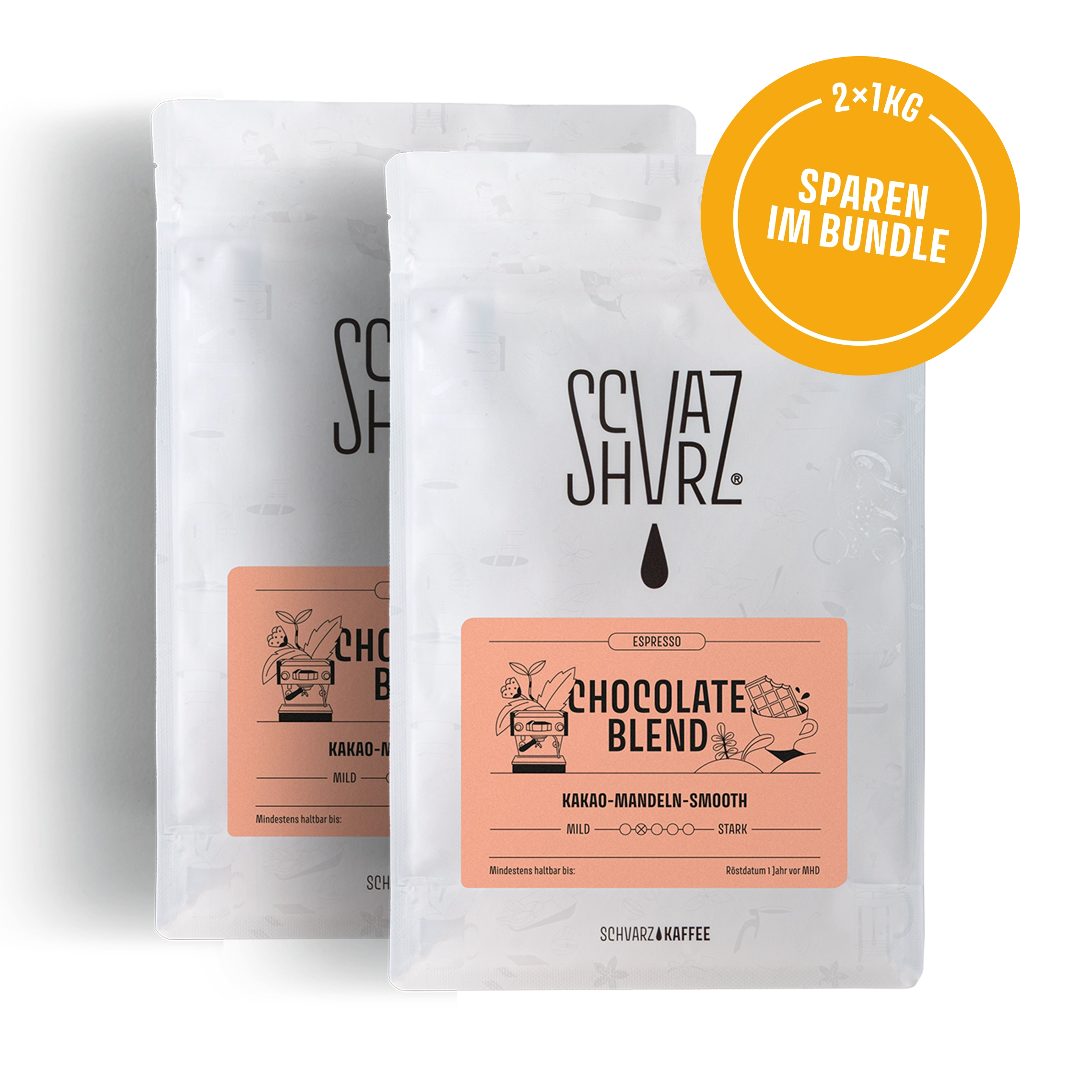 Schvarz Espresso Chocolate Blend Kaffee 350g ganze Bohnen