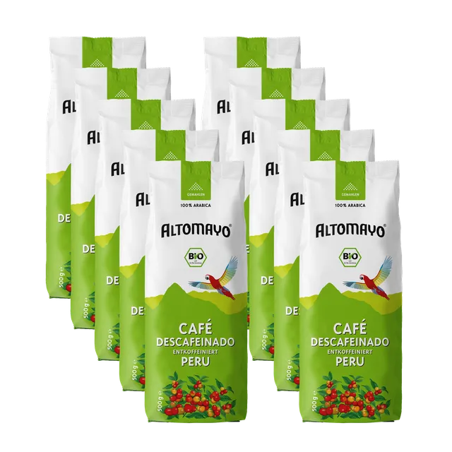 Altomayo Bio-Café Descafeinado gemahlen 10 x 500 g koffeinfrei