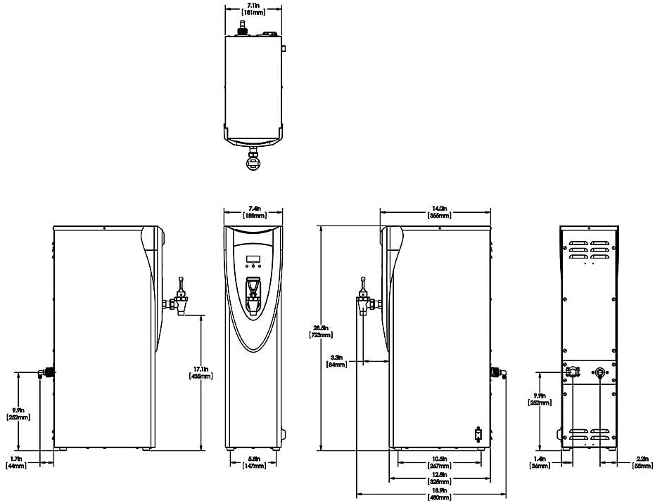 BUNN H5X Element Heißwasserspender 18 Liter digital 100°C