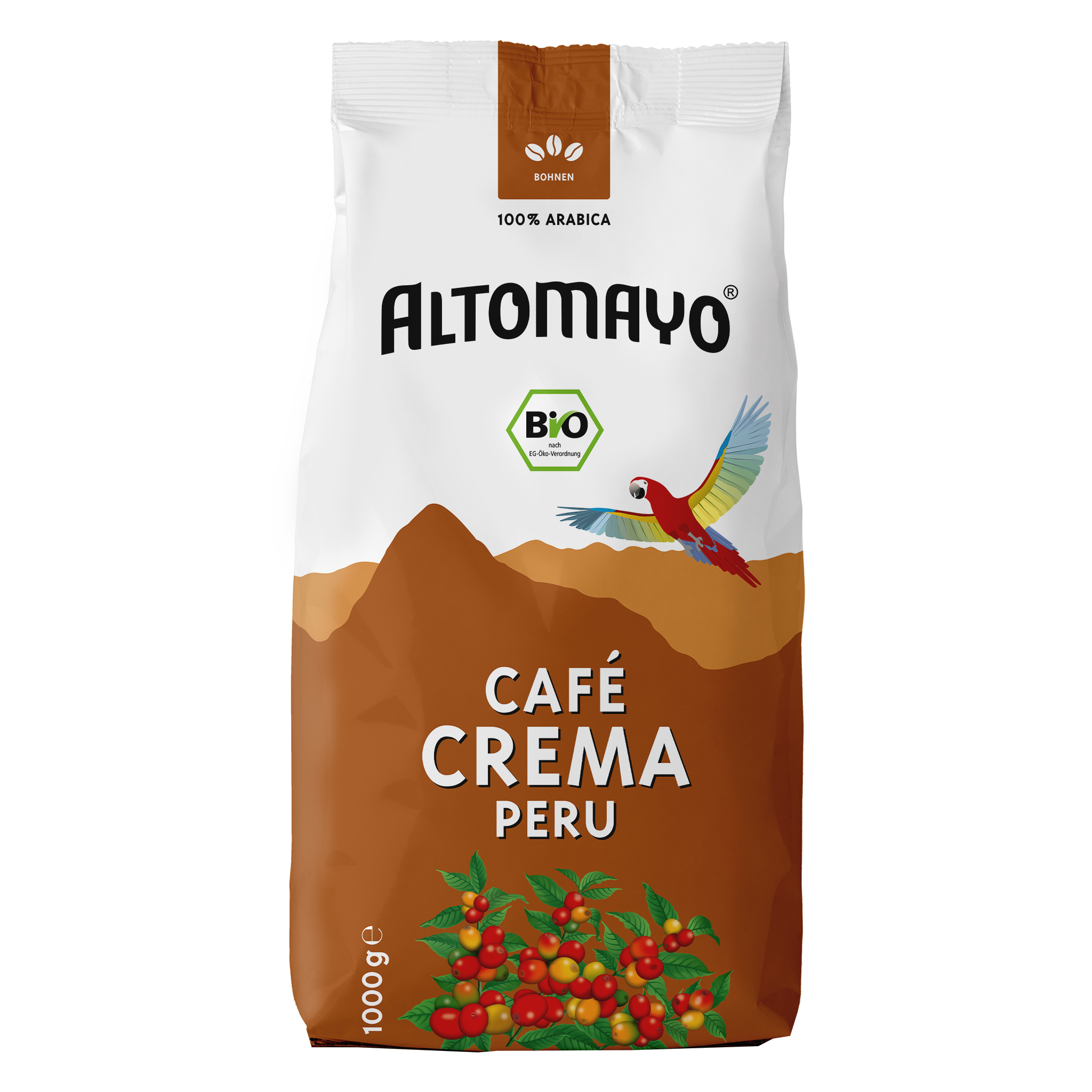 Altomayo Bio-Kaffee Café Crema Bohnen 1000 g mild