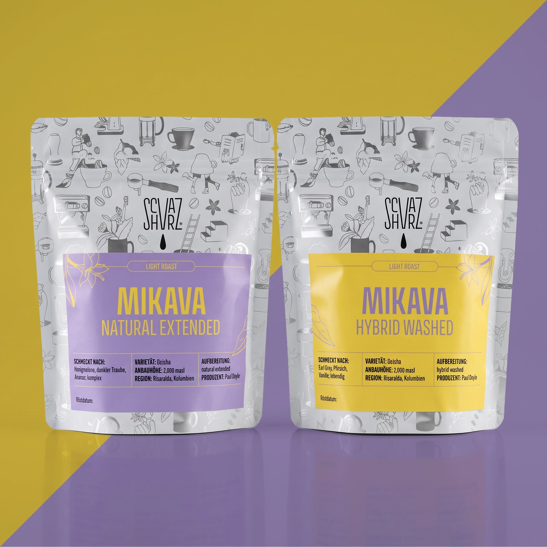Schvarz Filter Kolumbien Mikava Geisha Filterkaffee Ganze Bohne 2x100g