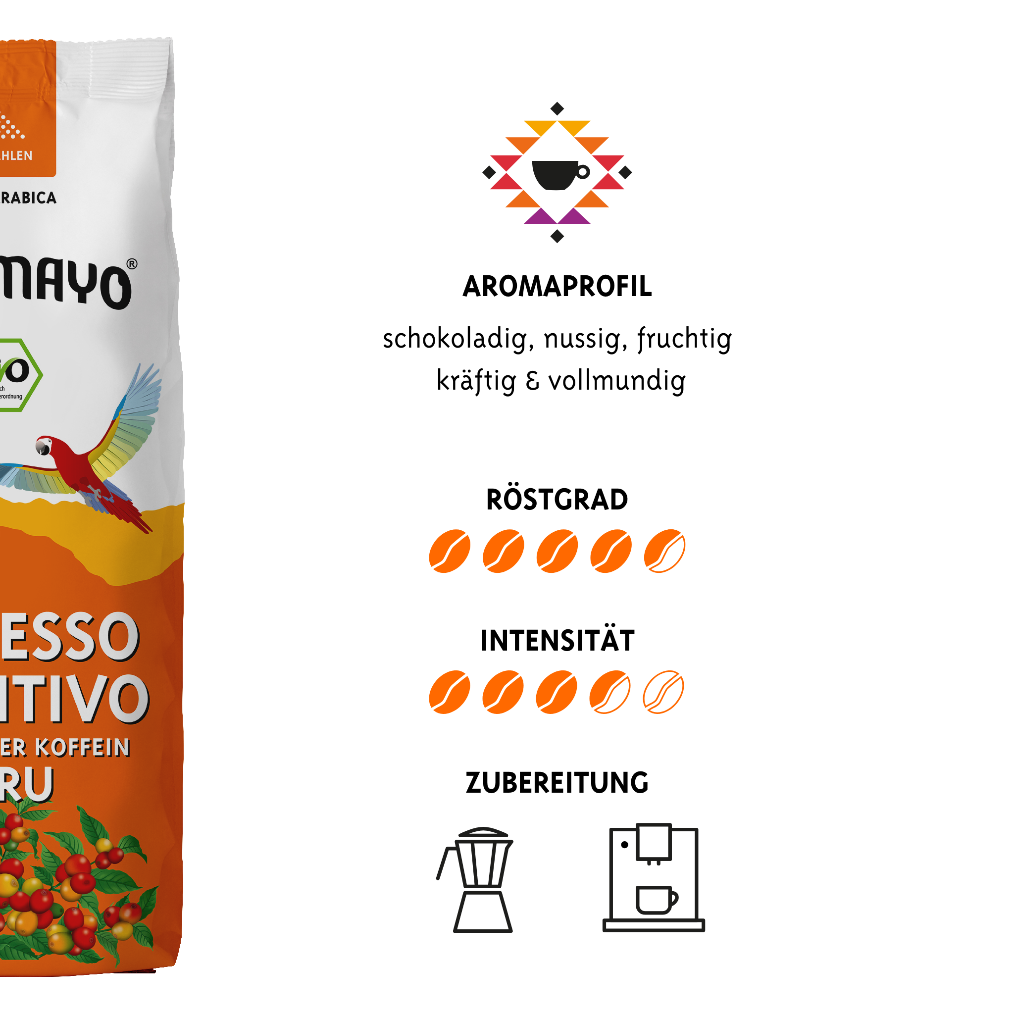 Altomayo Bio-Entkoffeiniert Sensitivo Espresso gemahlen 250 g