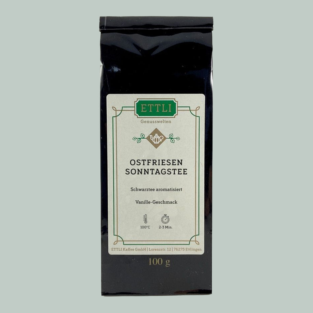 ETTLI Schwarztee Ostfriesen Sonntagstee Vanille Tee 100 g kräftig