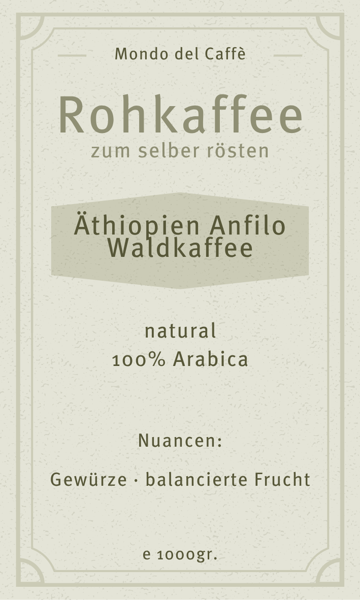 Mondo del Caffè Äthiopien Anfilo Rohkaffee Bio natural