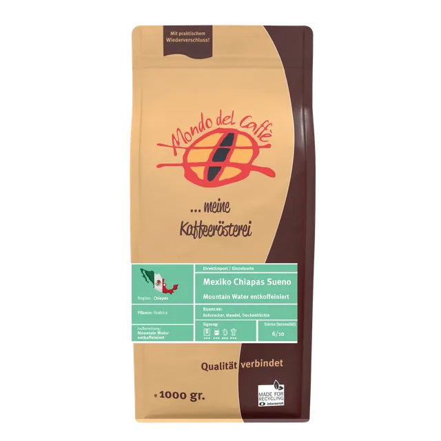Mondo del Caffè Mexiko Sueno Kaffee entkoffeiniert 350 g