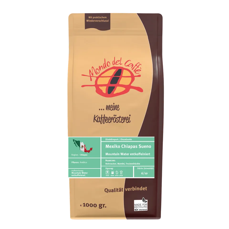 Mondo del Caffè Mexiko Sueno Kaffee entkoffeiniert 350 g