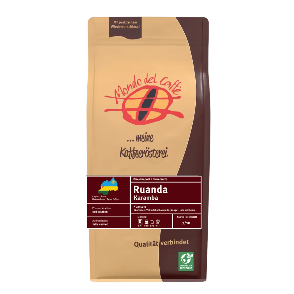 Mondo del Caffè Ruanda Kaffee 1 kg ganze Bohnen