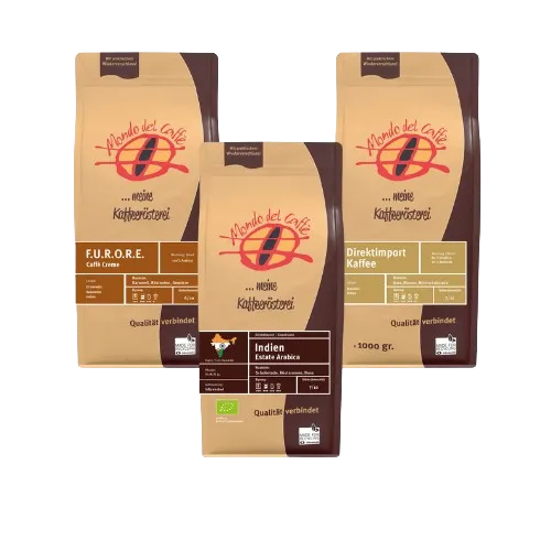 Mondo del Caffè Kaffees Probierset 3x350g Ganze Bohne Gemahlen