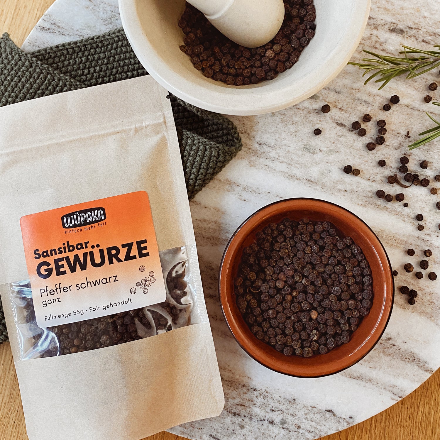 WÜPAKA Gewürze Pfeffer schwarz 55g aus Sansibar