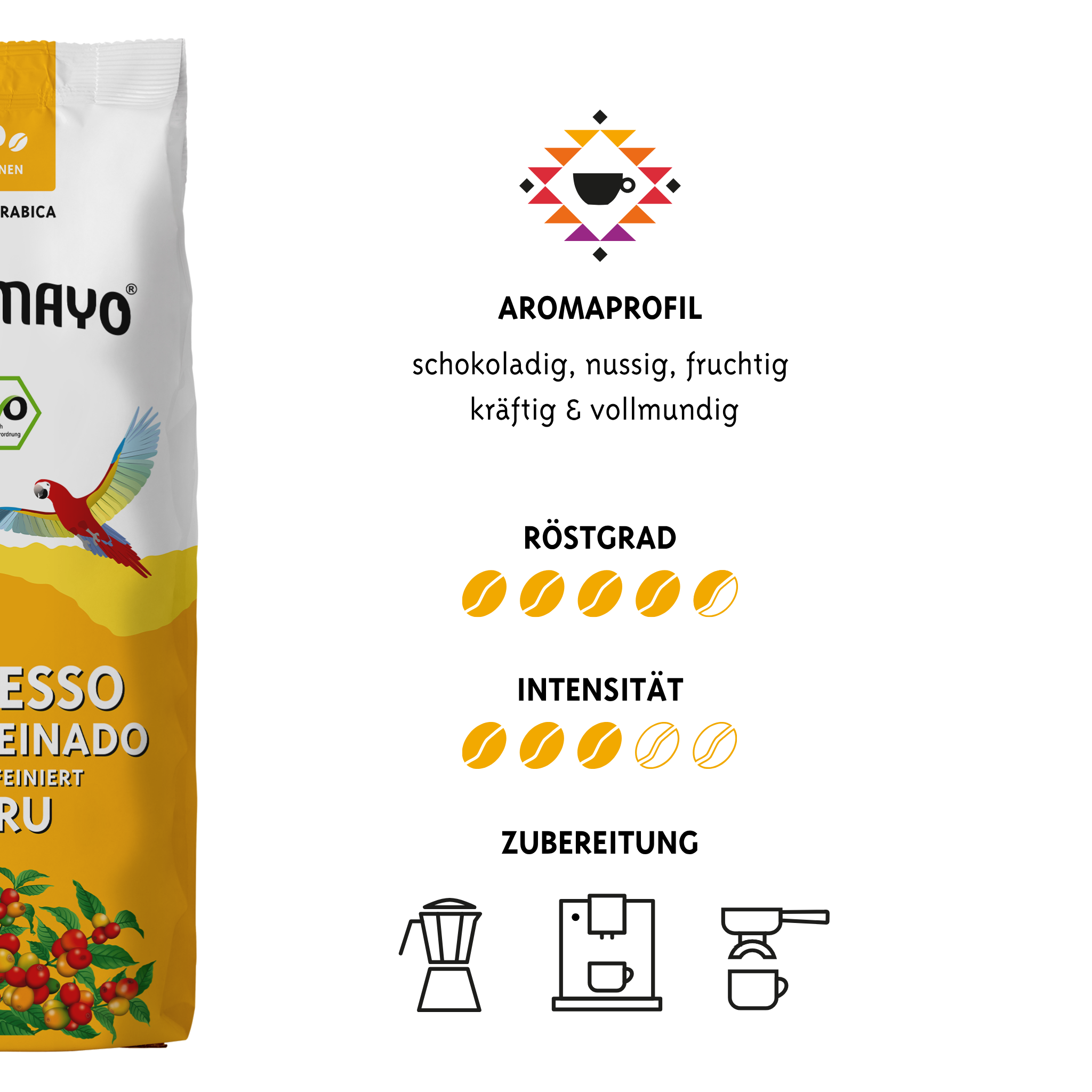 Altomayo Bio-Entkoffeiniert Descafeinado Bohnen 10x500 g