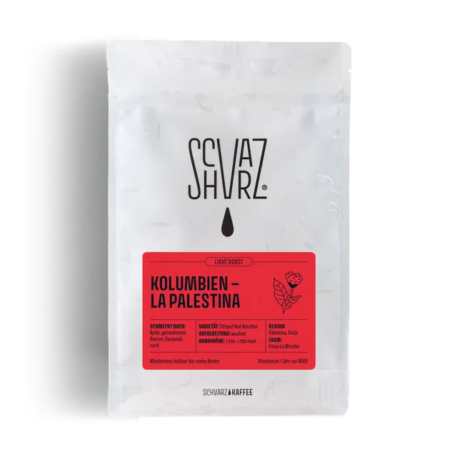 Schvarz Kolumbien La Palestina Filterkaffee Bohnen 250 g fruchtig