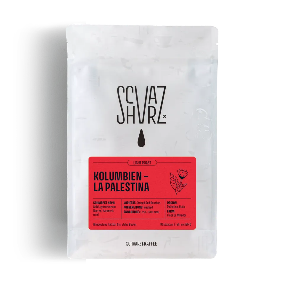 Schvarz Kolumbien La Palestina Filterkaffee Bohnen 250 g fruchtig
