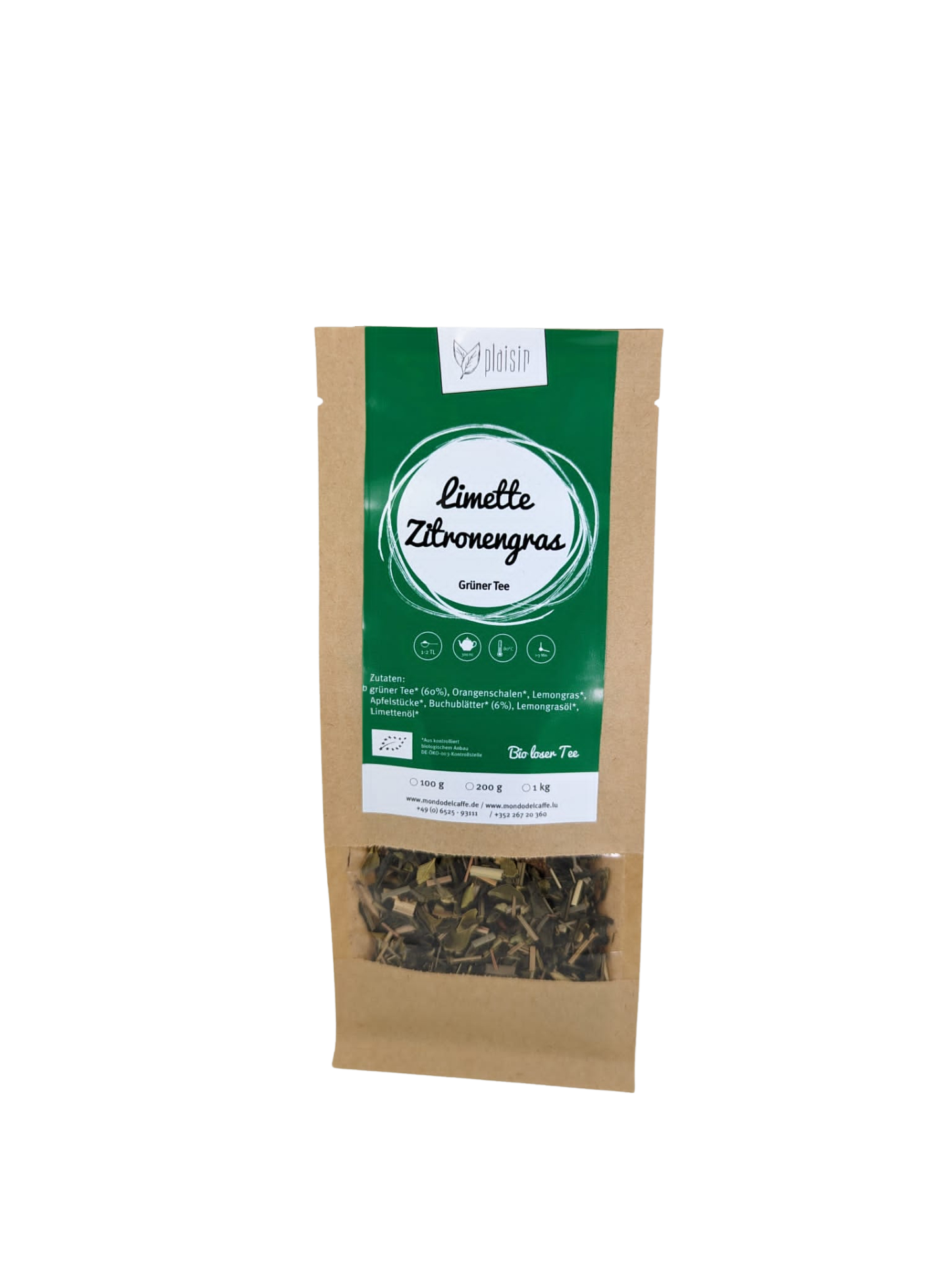 Plaisir Limette Zitronengras Bio Tee loser Sencha 100g