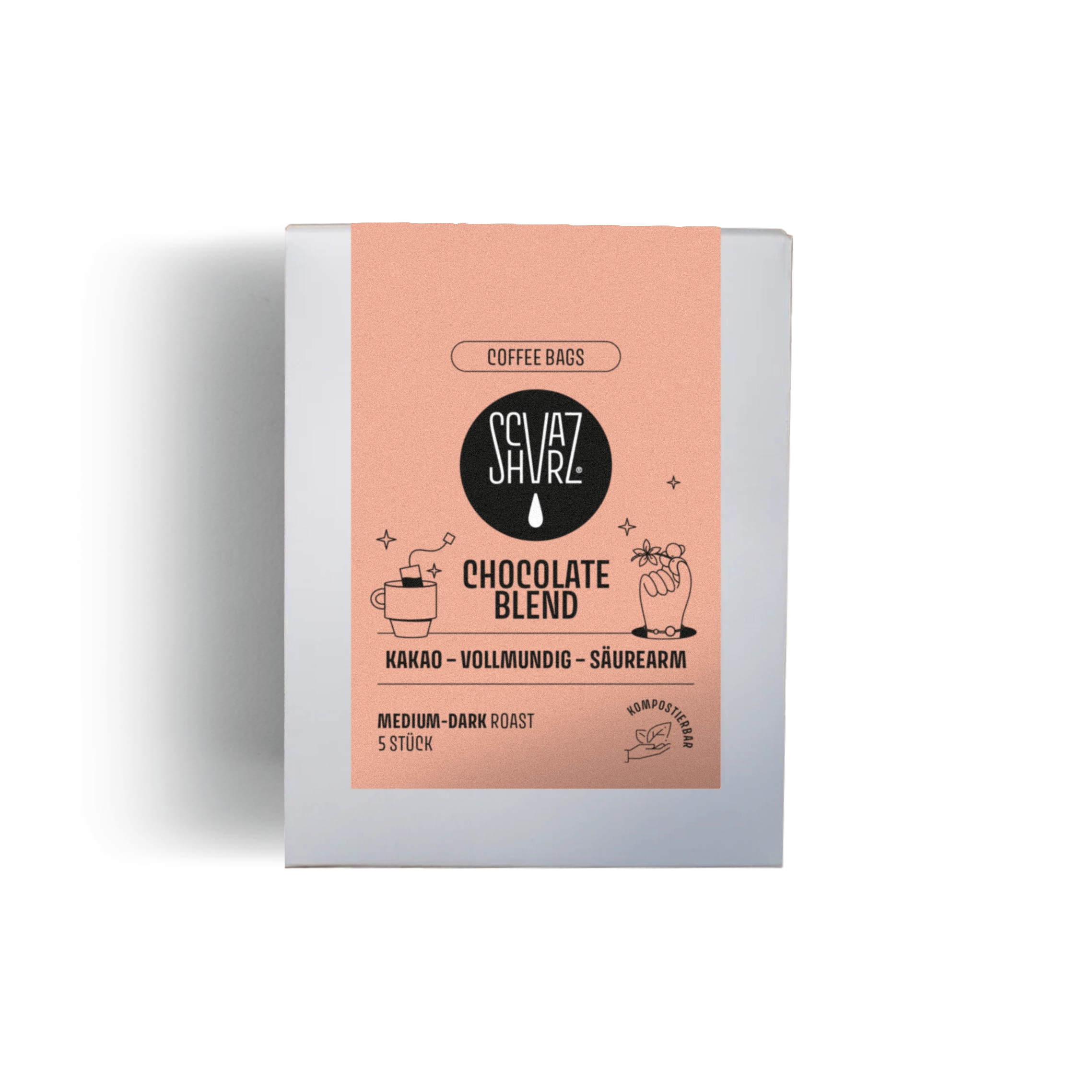 Schvarz Coffee Bag Chocolate Blend dunkel einzeln
