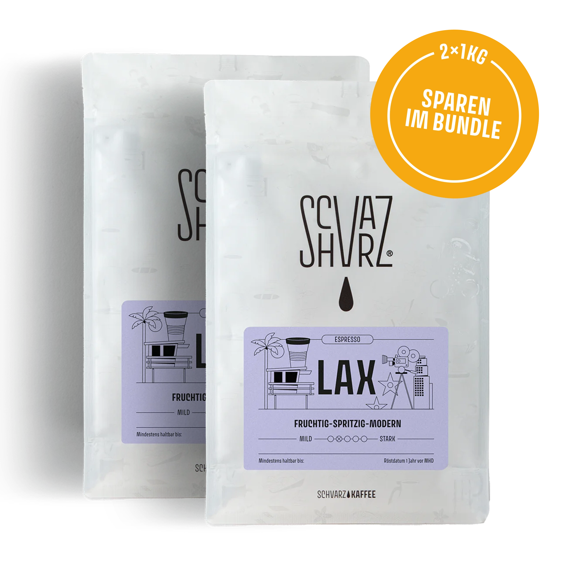 Schvarz LAX Espresso Kaffeebohnen 350 g fruchtig hell