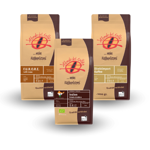 Mondo del Caffè Kaffees Probierset 3x350g Ganze Bohne Gemahlen