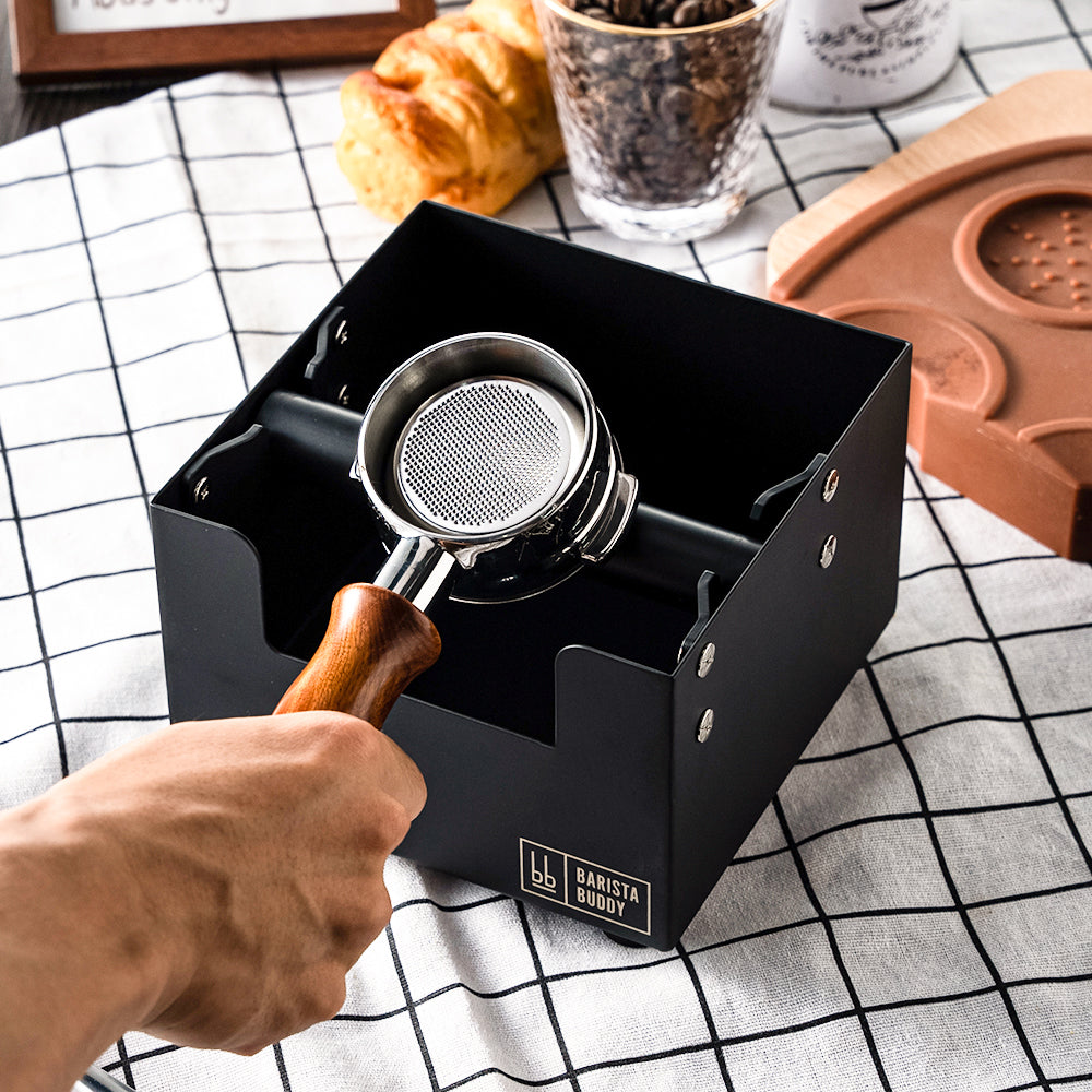 Mondo del Caffè Zubehör Abschlagkasten Knockbox Schwarz Matt 16 cm