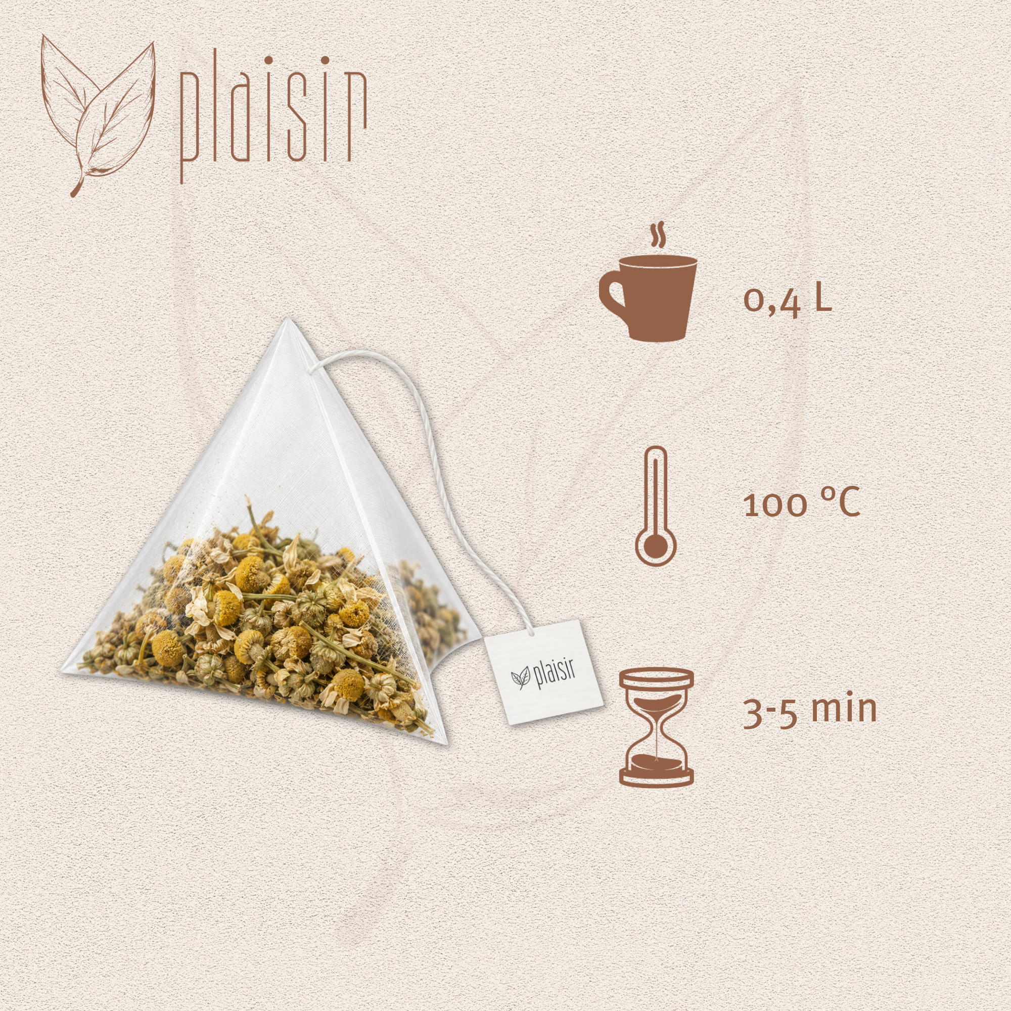 Plaisir Bio Kamille Tee Pyra Pack koffeinfrei